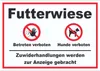 Futterwiese Betreten verboten Hund anleinen Schild A3 Produktbild-Vorschau 1