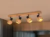 Deckenstrahler innen 4 flammig mit Holz und Lampenschirmen Produktbild-Vorschau 8