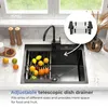 ANW HOME Kuchyňský dřez 60x50 cm grafitový nerezový dřez Náhled obrázku produktu 7