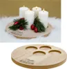 Kerzentablett Dekoteller Holz Ø 32 cm Schriftzug Frohe Produktbild-Vorschau 1