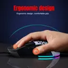 A hand is shown using a gaming mouse, with highlighted areas indicating ergonomic design. Produktbild-Vorschau