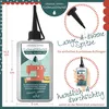 A collage of images advertising sewing machine oil, showing the product bottle and its features. Podgląd zdjęcia produktu