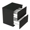 A black cabinet with two drawers open, revealing white interiors. The cabinet has a modern, minimalist design with ribbed drawer fronts and metallic handles. Náhled obrázku produktu