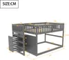 OKWISH Lit superposé bas 140×200 cm avec espace de Voir les images du produit 4
