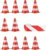 Relaxdays Pylonen 10er Set mit 50 m Absperrband & Produktbild-Vorschau 1