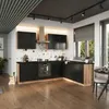 Winkelküche 200x260 cm Schwarz Matt - mit schwarzer Produktbild-Vorschau 1