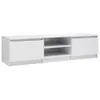 A white TV stand with two cabinets and open shelves in the middle, presented against a white background. Anteprima dell’immagine prodotto