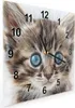 Wanduhr aus Glas mit Motiv Blaue Augen Kätzchen- 30 x 30 cm Produktbild-Vorschau 2
