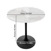A round table with a marble-like top and a black pedestal base, with dimensions indicated by measurement lines and text. Produktbild-Vorschau