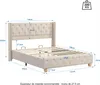 Lit capitonné 140 x 190cm avec sommier à lattes et tête de Voir les images du produit 8