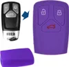 Auto Schlüssel Hülle Silikon Schutz Cover Lila kompatibel Produktbild-Vorschau 1