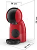 A red and black Krups Dolce Gusto coffee machine with dimensions indicated. Anteprima dell’immagine prodotto