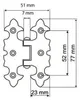 KOTARBAU® Meubelscharnier 77 mm / 51 mm Antiek - Optiek Productafbeelding-voorbeeld 2