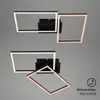 Two modern LED ceiling lights with square frames are shown against a gray background. The lights are in different configurations, with one set showing a white frame and a pink frame, and the other set showing a white frame and a pink frame. Produktbild-Vorschau