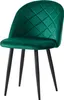 A green velvet chair with black metal legs is shown against a white background. Produktbild-Vorschau