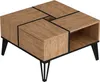 A modern coffee table with a wood-grain finish and black accents. Náhľad obrázku produktu