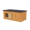 QLS Casetta per gatti in legno 86x47x37cm con anticamera Anteprima dell’immagine prodotto 1