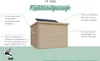 A diagrammatic illustration of a wooden bicycle garage with feature callouts. Produktbild-Vorschau