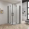 B.120x90cm H.195cm  Schwarz Falttür eckdusche Duschkabinen Produktbild-Vorschau 1