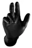 A black nitrile glove with a textured grip is shown against a white background. Produktbild-Vorschau