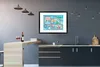 MuchoWow® Gerahmtes Poster Schnee - Schule - Dorf - Blau Produktbild-Vorschau 5