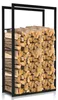 Regál na drevo Ikodm, 150 × 60 × 25 cm, kovový, čierny, Náhľad obrázku produktu 1