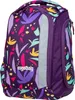 A purple backpack with a colorful abstract floral pattern. Náhľad obrázku produktu