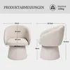 Duhome Poltrona da salotto beige, poltrona girevole in Anteprima dell’immagine prodotto 3