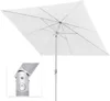 Sonnenschirm 3x3m quadratisch weiß Garten Balkon knickbar Produktbild-Vorschau 4