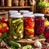 MIKONI 8 sztuk słoików do przetworów 900 ml z białą Podgląd zdjęcia produktu 2