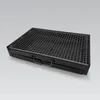 A black portable barbecue grill with a silver grill grate is shown against a plain gray background. Anteprima dell’immagine prodotto