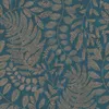 A repeating pattern of botanical elements on a teal background. Náhľad obrázku produktu