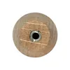 A close-up, top-down view of a wooden furniture knob with a metal insert. Náhľad obrázku produktu