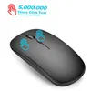A black wireless mouse is shown on a white background with marketing text and icons. Produktbild-Vorschau