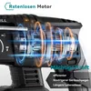 A close-up, stylized view of the internal motor mechanism of a power tool, with glowing rings highlighting its operation. Text overlays describe its features. Podgląd zdjęcia produktu