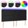 The Living Store LED Kopfteil Schwarz 180x5x118/128 cm Produktbild-Vorschau 2