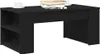 A black coffee table with two shelves on the left side, shown against a white background. There are two books and a white cup on top of the table. Náhled obrázku produktu
