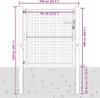 A diagram showing the dimensions of a garden gate. Produktbild-Vorschau
