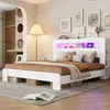 Merax Holzbett Bettgestell 180x200cm mit Stauraum Kopfteil, Produktbild-Vorschau 3