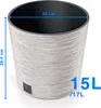 A white textured planter pot with dimensions indicated. Produktbild-Vorschau