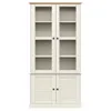 The Living Store Vitrine VIGO Weiß 85x35x170 cm Massivholz Produktbild-Vorschau 4