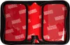 An open black pencil case with red interior, featuring the Marvel logo repeated on transparent pockets and the interior lining. Anteprima dell’immagine prodotto
