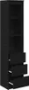 A tall, black highboard with three drawers partially open, set against a white background. Náhľad obrázku produktu