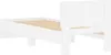 A white bed frame with wooden slats, shown from a side angle. Náhľad obrázku produktu
