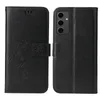 A black flip phone case with a floral design is shown from the front and back. Produktbild-Vorschau