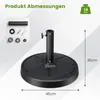 COSTWAY stojak na parasol 14 kg, okrągły stojak na parasol Podgląd zdjęcia produktu 4