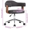 vidaXL Otočná kancelářská židle Grey Bent Wood and Fabric Náhled obrázku produktu 6