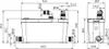 Technical drawing with dimensions of a wastewater lifting station. Náhled obrázku produktu