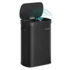 A black sensor trash can with its lid open, showing a Wi-Fi symbol and radiating waves. Náhled obrázku produktu