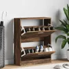 vidaXL Schuhschrank Räuchereiche 63x24x81 cm Holzwerkstoff Produktbild-Vorschau 9